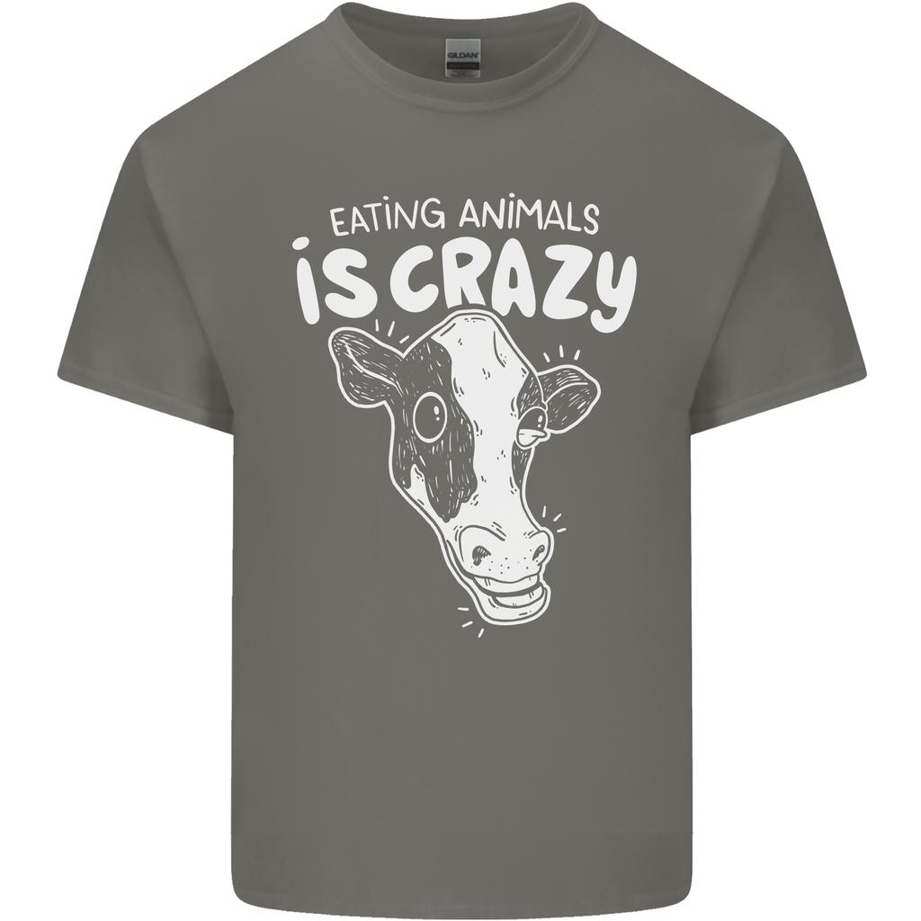 Eating Animals Is Crazy Vegetarian Vegan Unisexs Light Cotton TShirt