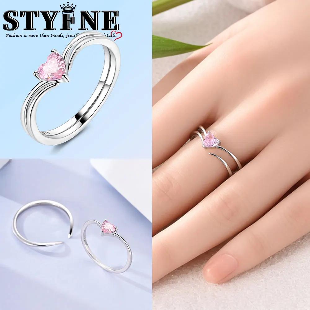 

Brand New Copper Metal Infinity Love Pink Heart Shiny Cubic Zircon Rings Evil Eye Signet Ring Designed For Women Protection Lucky High Quality Fine 9