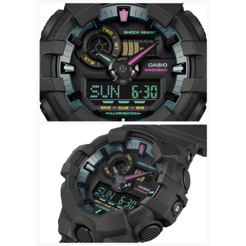 Casio G-Shock Multi Fluorescent Color Series GA-700MF-1AJF Men's Watch, Black X Fluorescent