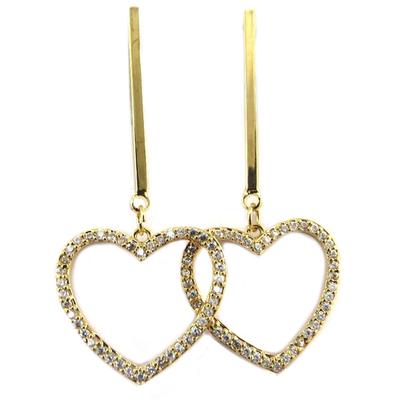 [P7386] - 'Love' Designer Earrings In White Gold - 40x16 Mm