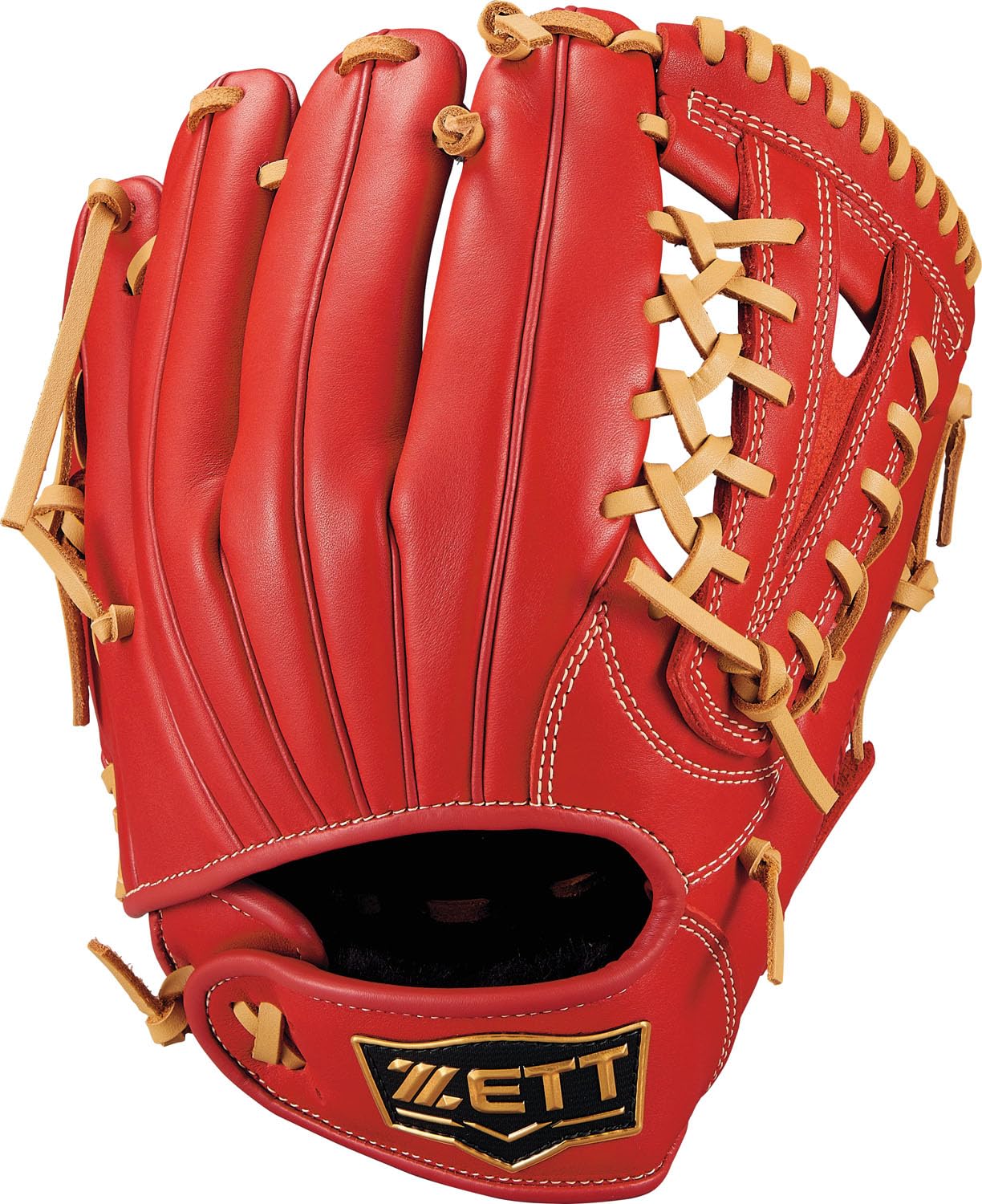 

ZETT Youth Baseball Softball Ground Hero Red x Pastel Brown BJGB76555F Glove, All-Around, Left-Handed Throw, (6432), Size L,