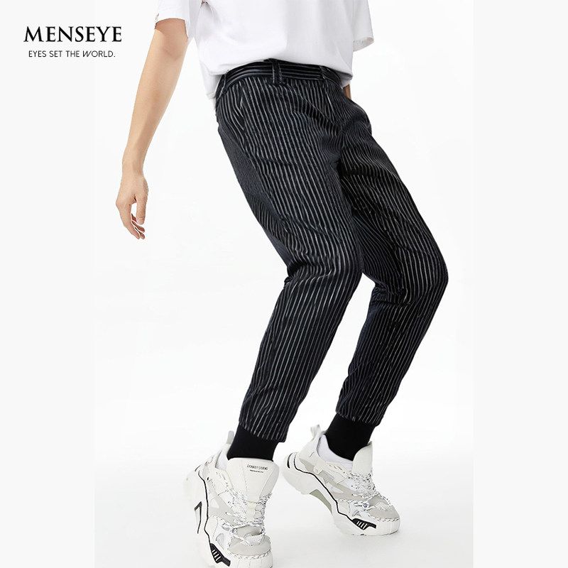 Menseye Menseye Thread Autumn New Cropped Casual Pants