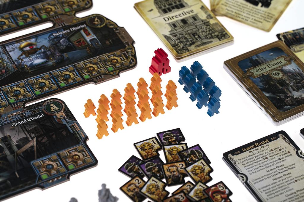 City of the Great Machine Board Game Players Ages Steampunk Hidden Moves Solo Average Playtime Minutes 1-4 14+ One-to-Many Co-op & 45-90