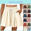 Womens Shorts Summer Fashion Beach Vacation Clothes Casual High Waist Wide Leg Ruffle Shorts