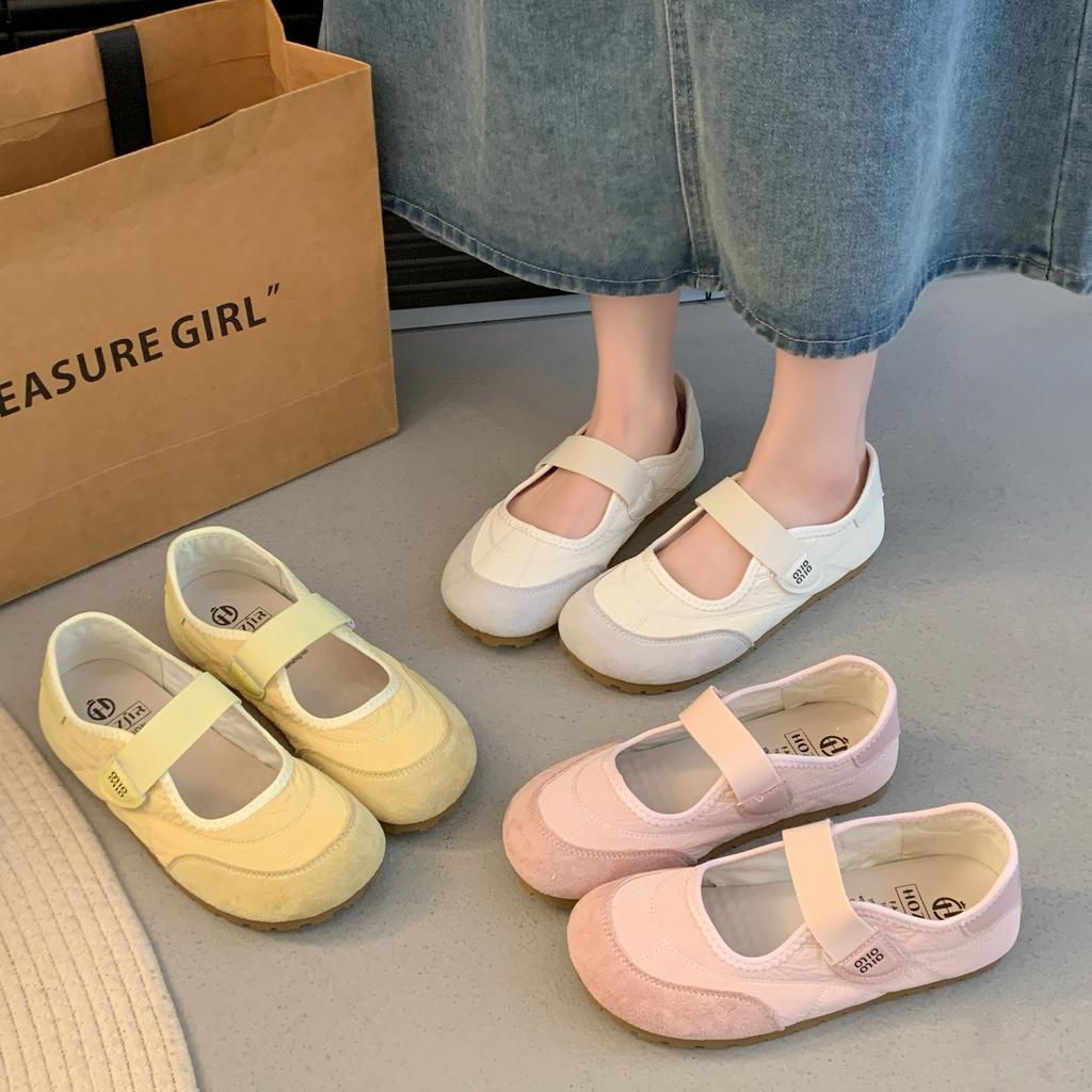 Mary Jane single shoes 2025 new breathable and versatile niche Velcro comfortable and popular retro women's shoes