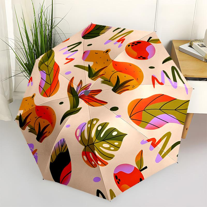 

1pc Jungle Animals Automatic Opening/Closing Umbrella with Operation & Windproof Canopy - Folding Design, Holiday Gift yy260225158
