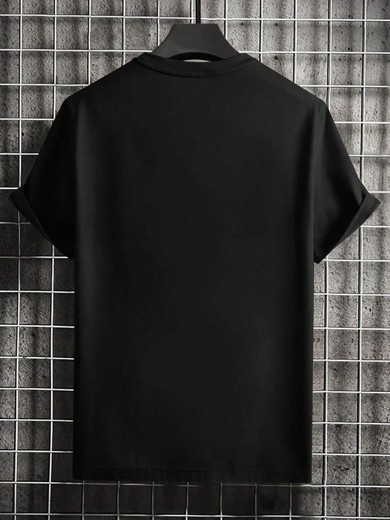 Mens Round Neck Short Sleeve Casual TShirt Solid Color Minimalist Style For Spring  Summer Everyday Wear