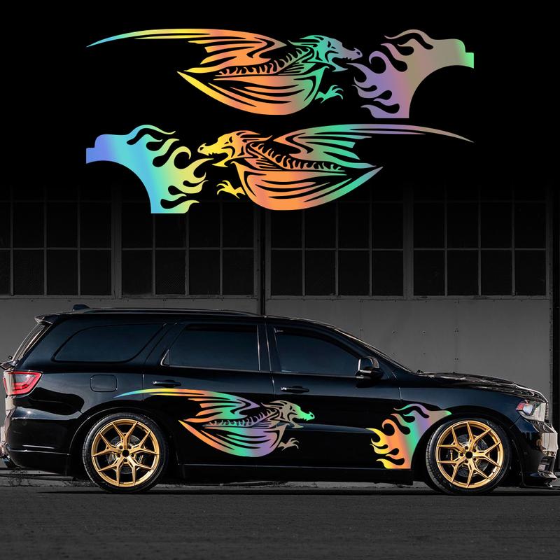 Fire Dragon Vinyl Car Decal Flame Self-Adhesive Sticker for Kia Sportage Ford Kuga Explorer Hyundai Tucson Toyota Land Cruiser