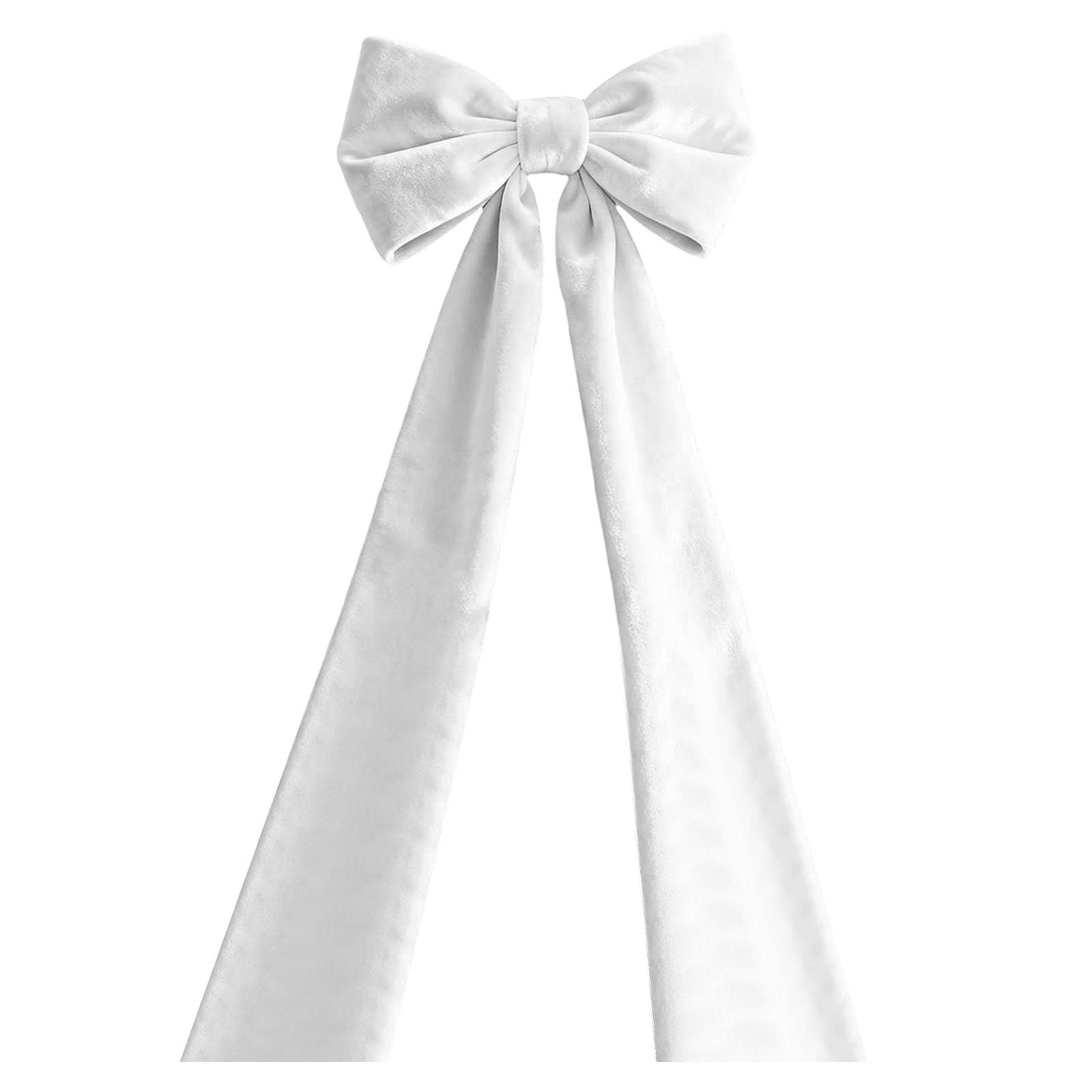 

78.74x15.75inch Giant Xmas Velvet Bow W/ Long Streamers Large Velvet Christmas Bows Christmas Wreath Bows for Home Holiday Wall 200cm белый