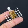 925 Silver Rectangle Natural Fruit Jasper Sister Trendy Wedding Birthday Pendant