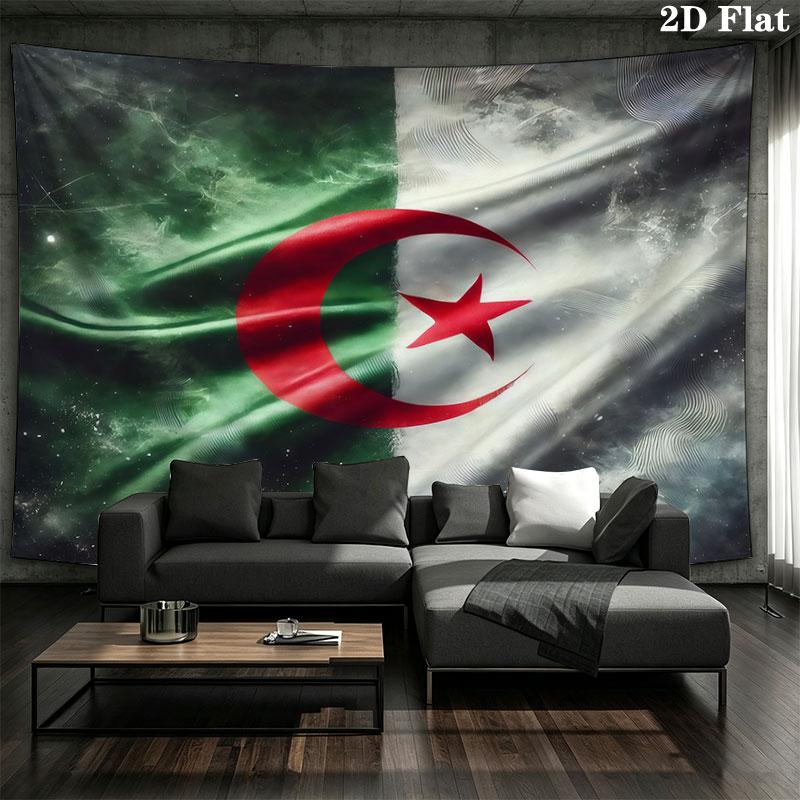 Algerien Nationalmannschaft Wandteppich Ästhetischer Wandbehang Bedruckter Stoffdecke Dekorative Wandteppiche für Schlafzimmer Wohnzimmer Heimdekoration