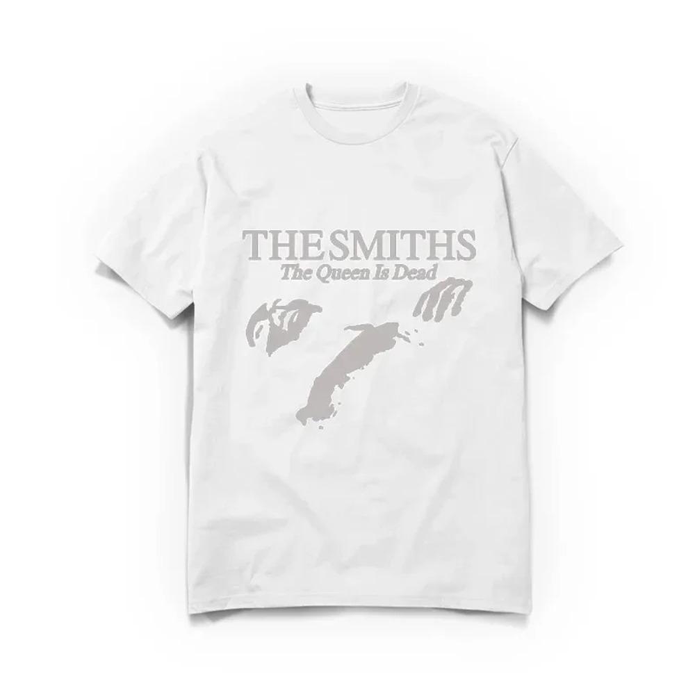 Smith "Queen is Dead" T-shirt bomull, hög kvalitet sommarkortärmad Casual o-halsad svart 1980-tals Indie Morrissey Gravidskjorta