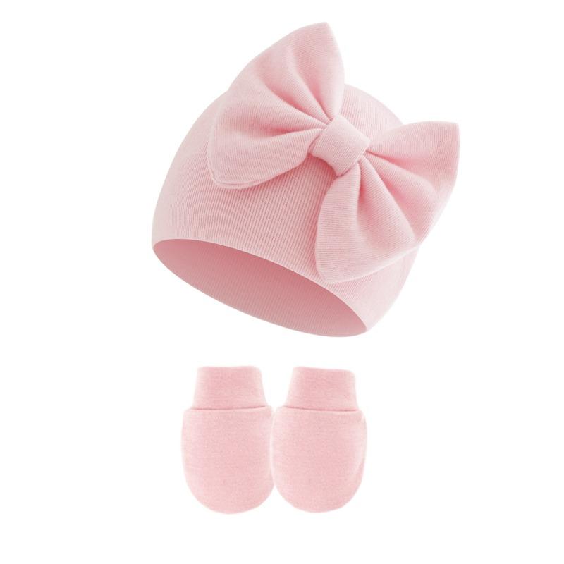 Infant Girl Hat Gloves Kit Cotton Newborn Beanie Ideal for Girls Accessories Infant Cap Baby Toddler Infant Turban Kids Props