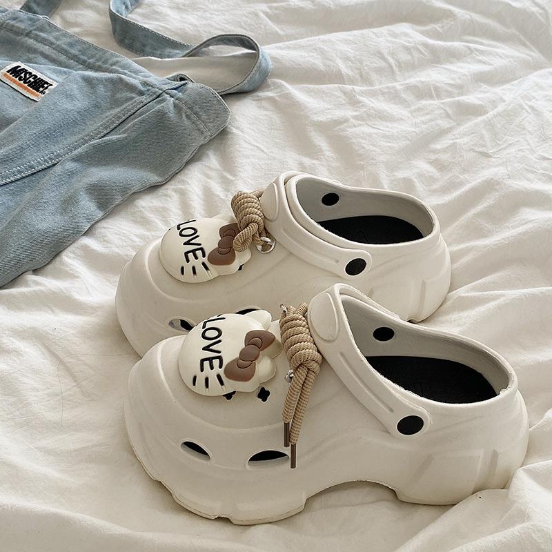 Adorable Kids' Non-Slip Puppy Clogs for Girls - 2025 Summer Beach Toe Slippers with Thick Soles