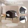 Enclosed Pet Tent House with Elevated Base Kennel for Winter