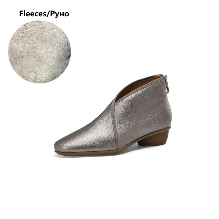 Fashion 2025 New Autumn Women Boots Genuine Leather Women Shoes Round Toe Chunky Heel Shoes Modern Ankle Boots Concise Chelsea Boots