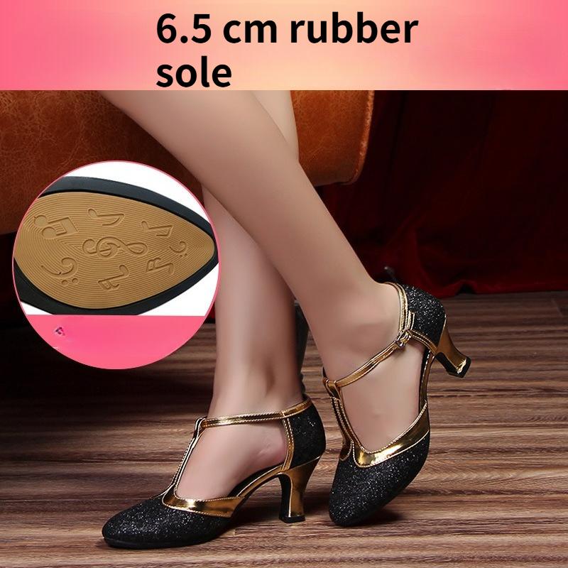 Women's Adult High-Heel Ballroom Dance Shoes with Soft Soles for Outdoor Use