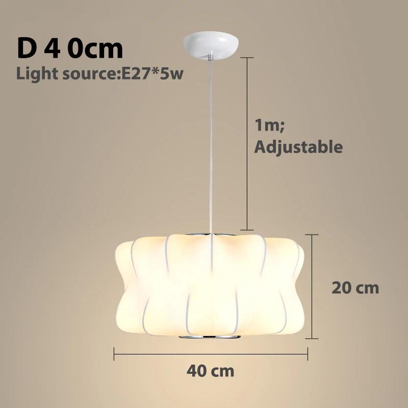 Modern Silk Pendant Lights Nordic Minimalist Designer LED Lamp Dining Table Hanging Chandelier Bedroom Decoration Home Lighting