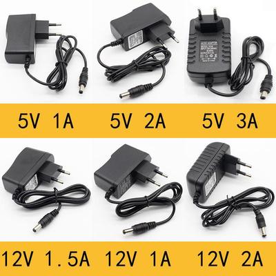 1ks 100-240V AC/DC napájecí adaptér napájecí adaptér nabíječky 5V 12V 1A 2A 1,5A UK EU zástrčka 5,5mm x 2,1mm 5,5mm x 2,5mm / 5v3aDC zástrčka