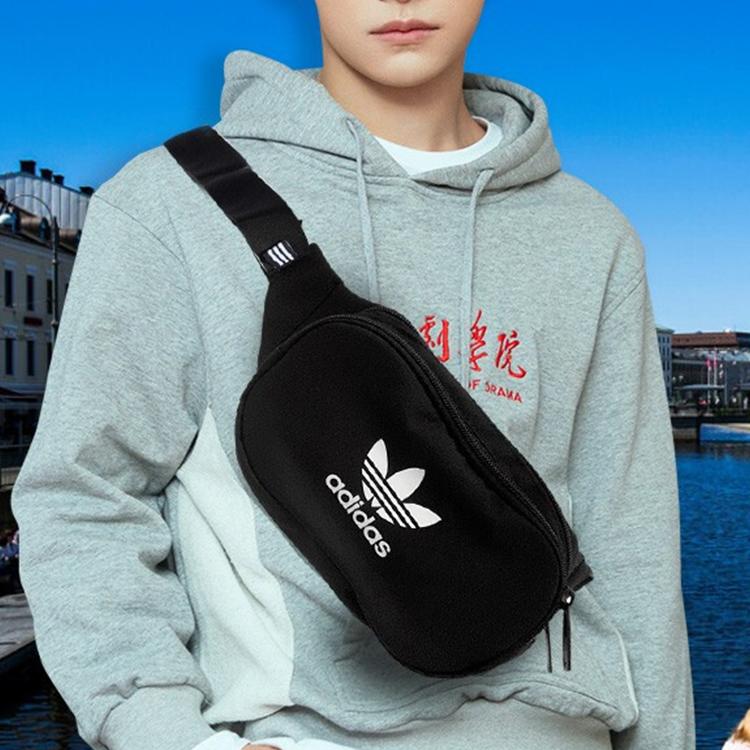 New Adidas Originals Polyester Crossbody Bag, Sling Bag, Fanny Pack Unisex Pure Black DV2400