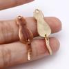 10PCs Cat Enamel Gold Color Metal Charms Animal Pendants Multicolor DIY Making Necklace Earrings Women Fashion Jewelry 3.5cmx1cm