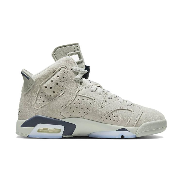 Air Jordan 6 Retro GS Georgetown Kinder-Sneakers Grau Magnet College-Navy 384665-012