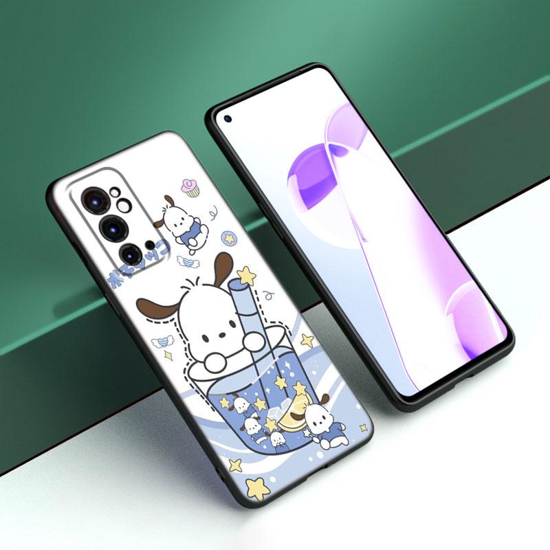 Cartoon Lovely Pochacco Black Silicone Phone Case For OnePlus 9 10 11 12 ACE 2V Pro 9RT 10T 10R Nord CE 2 3 Lite N10 N20 N30 5G