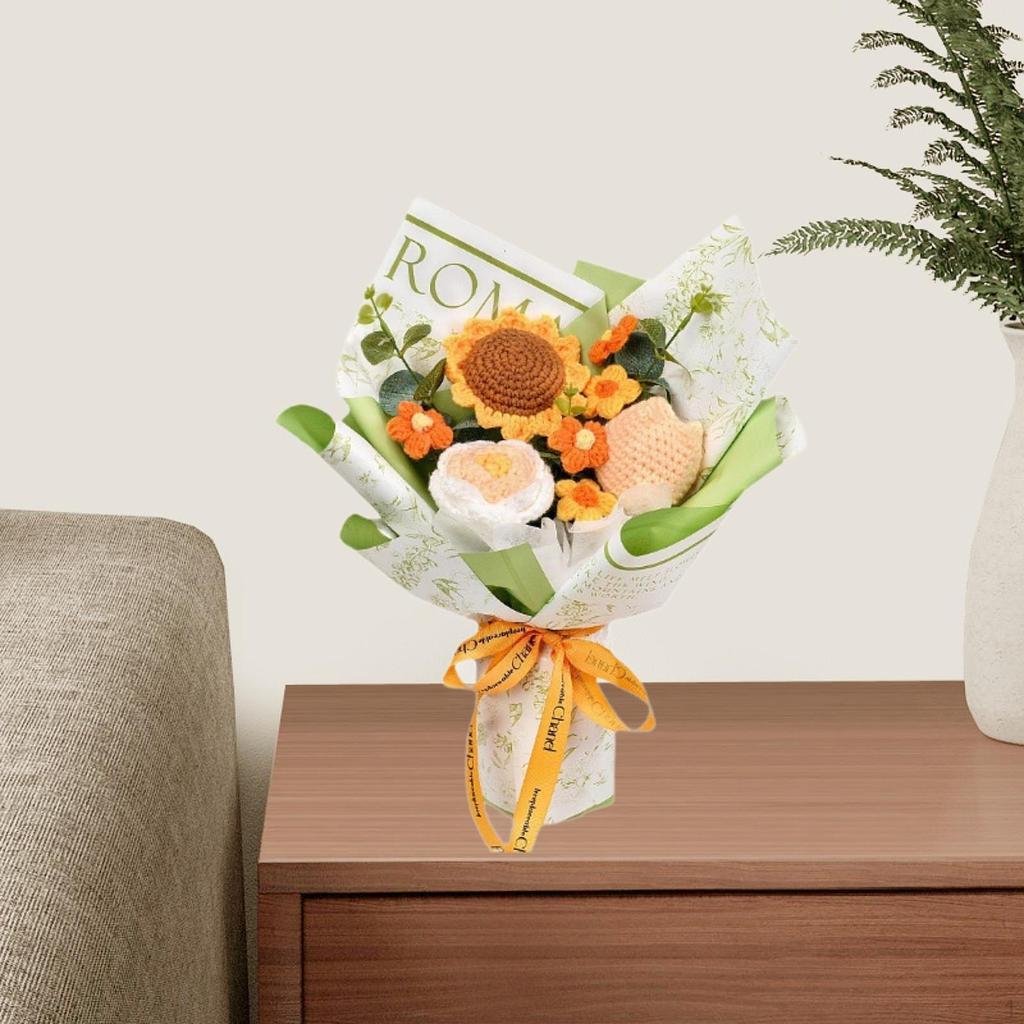 Färdig Virkad Bukettändar Kreativa Konstgjorda Blommor Hand för Festival Tacksägelsefest