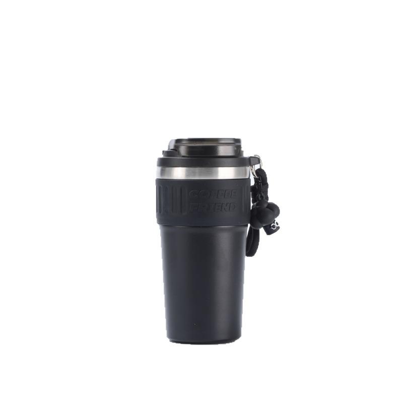 630ml 304 Stainless Steel Insulated Cup with Large Capacity for Home Office Coffee Cup and Double Drinking Cup with Lifting Rope