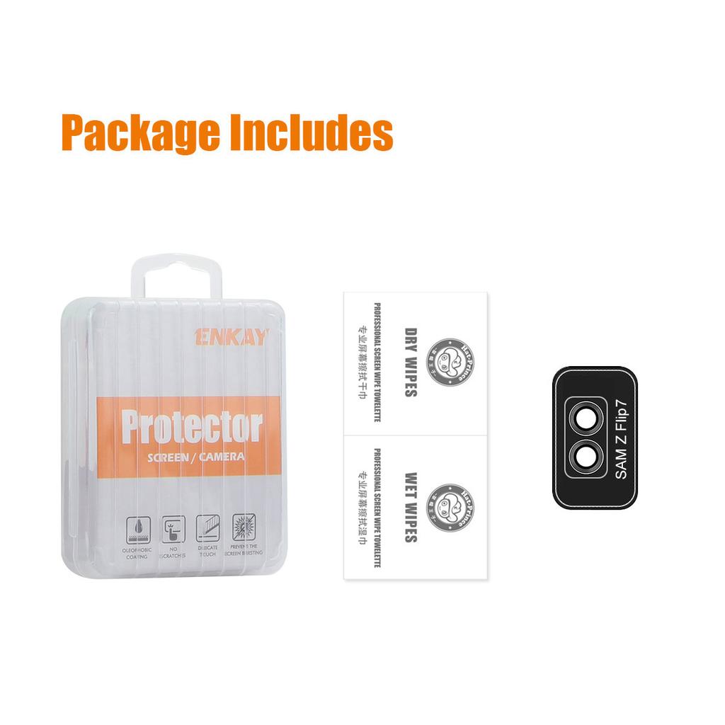 For Samsung Galaxy Z Flip7 5G Camera Lens Protector ENKAY Hat-Prince Metal Ring Lens Film