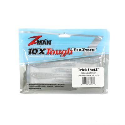 Zman Μαλακό Δόλωμα Trick ShotZ 3,5 Ίντσες 6/Συσκευασία White Lightning (2076)