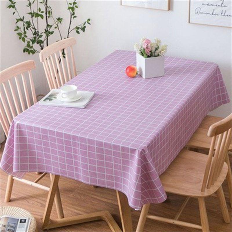 

Скатерть Водонепроницаемая Маслостойкая Одноразовая Прямоугольная Квадратная Для Дома Скатерть На Стол Коврик На Кофейный Столик Ткань Скатерти ПВХ Скандинавская Purple Gingham 80*140