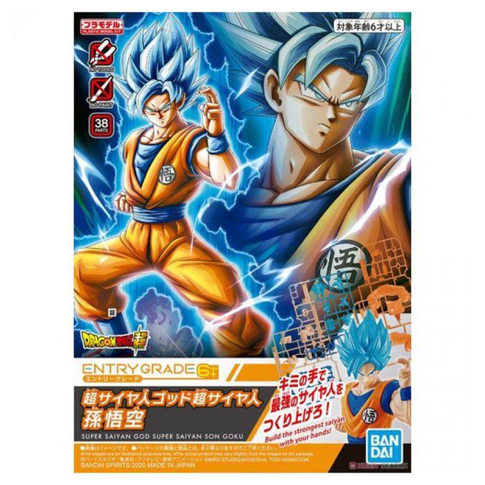 Maquette dbz - figurine super saiyan god super saiyan son goku entry grade - bandai - pvc - 15cm