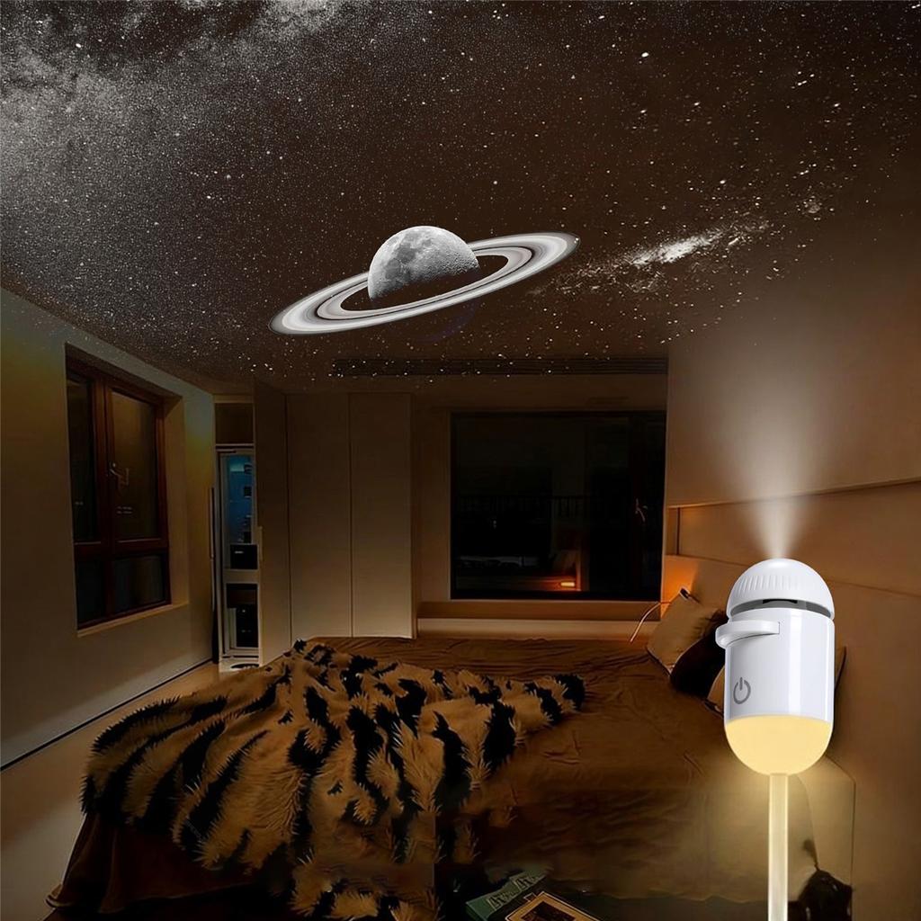 NEW 2-in-1 Mini Galaxy Star Projector Night Light Dual Use HD Romantic Ambient Lamp USB Powered for Car Interior & Bedroom Decor