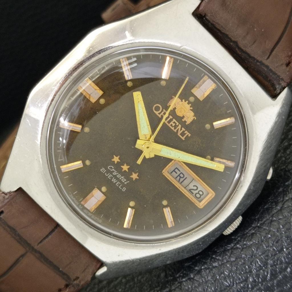 

VINTAGE ORIENT CRYSTAL AUTOMATIC 46941 JAPAN MENS ORIGINAL DIAL WATCH a700719-5 R204-a700719
