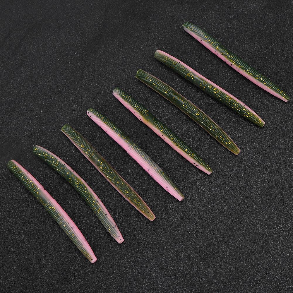 8PCS AR24 10cm6.5g Soft Worm Fishing Bait Artificial Lifelike Simulation Lure Accessory#2
