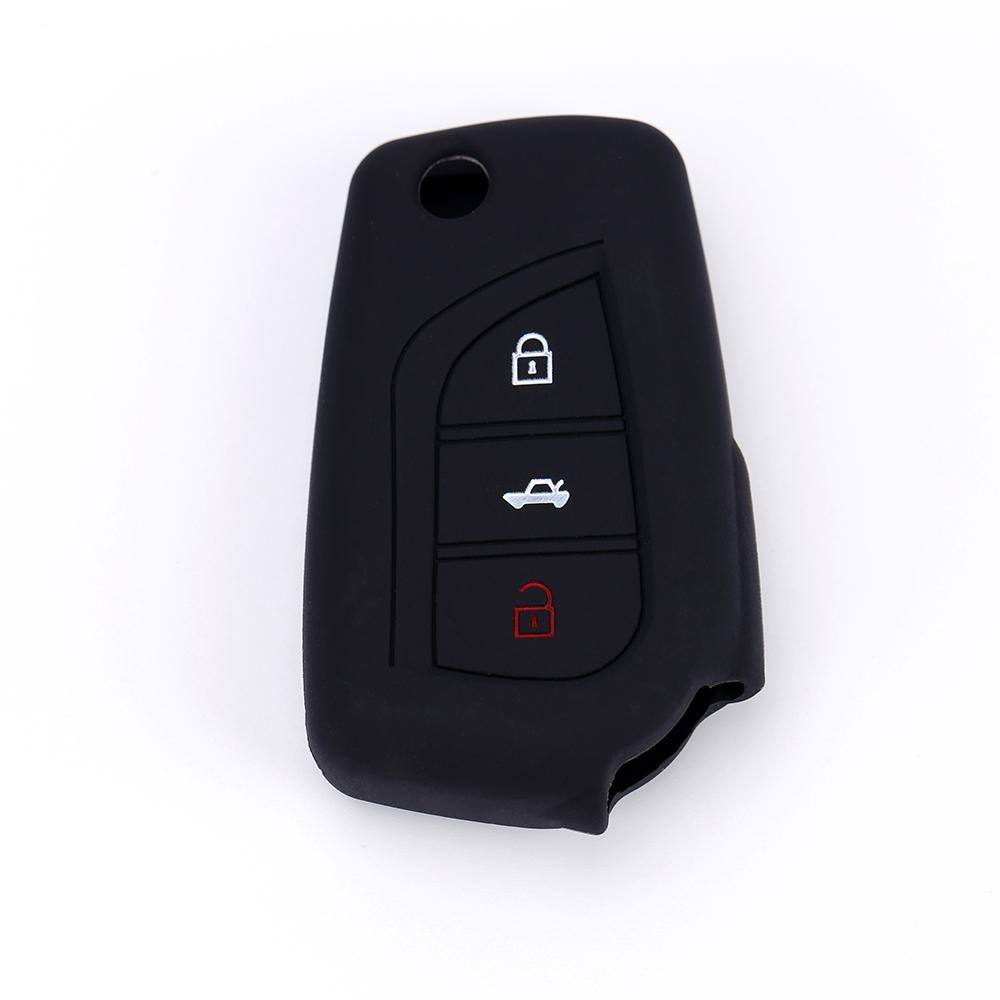 3 Knoppen Siliconen Auto Afstandsbediening Sleutelhoesje Voor Toyota Auris Corolla Yaris Rav4 Camry Scion Tc Im 2013-