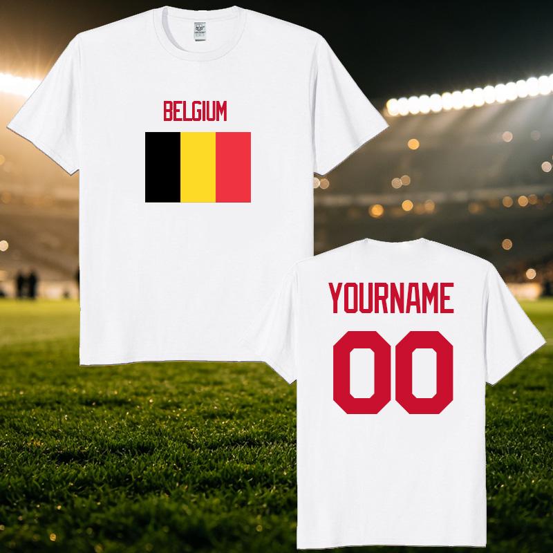 Belgium National Football Name Number T Shirt Unisex Personalized DIY Football Tour Match Day F