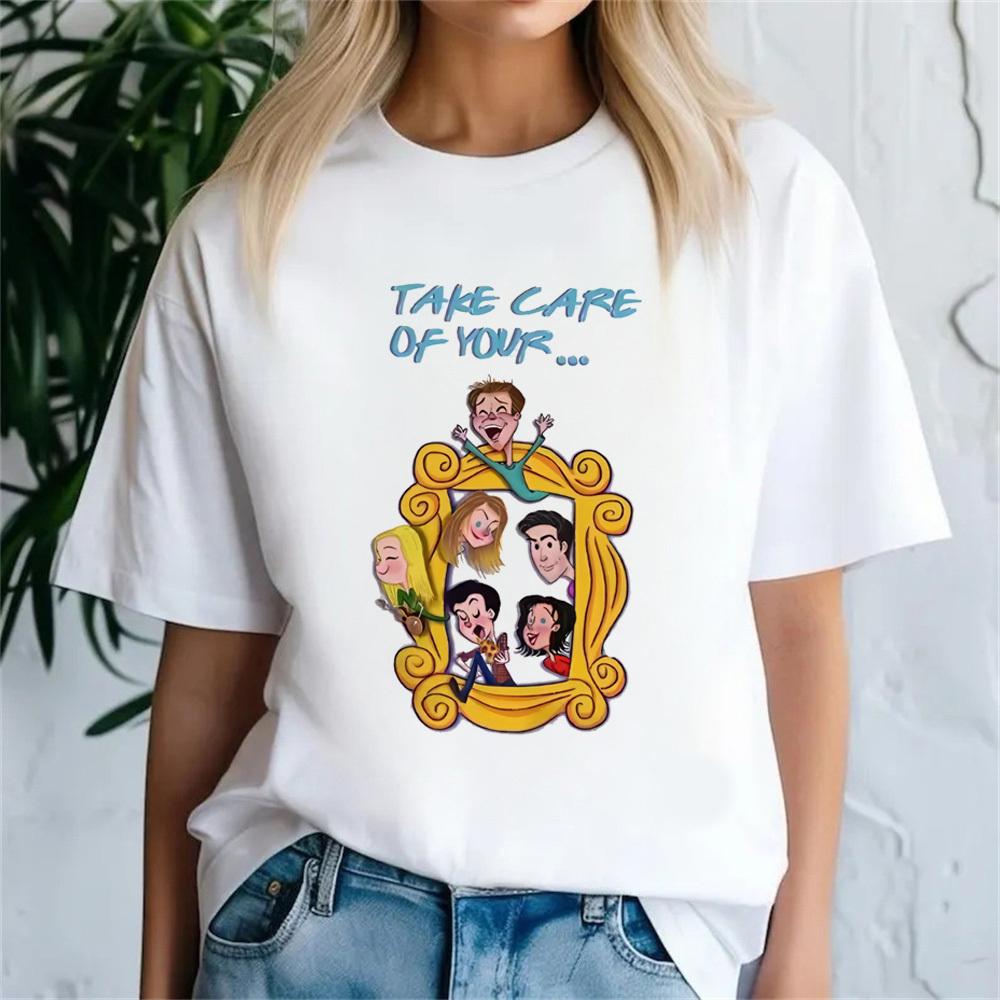 Friends Tv tshirt female graphic Psychedelic Pastel Trendy Colorful Punk t shirt Psychedelic 80s kawaii Retro