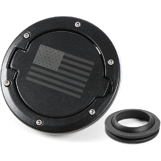 

RT-TCZ Fuel Filler Door Gas Tank Cap Cover Accessories for 2007-2017 Jeep Wrangler JK & Unlimited Sport Rubicon Sahara (US Flag) US Flag
