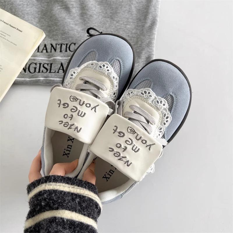 2025 Spring and Summer Retro Super Fire Round Head Platform German Training Shoes Women's New Light Casual Sports Forrest Gump Board Shoes