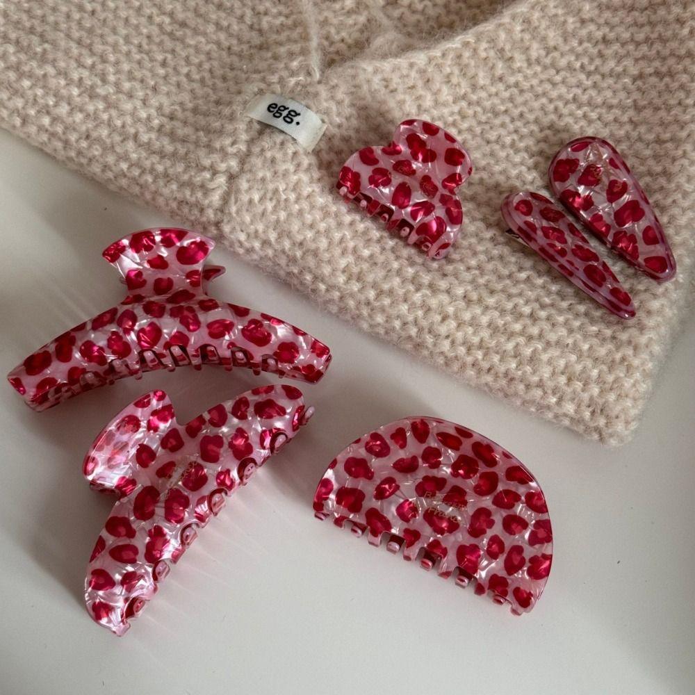 Sweet Leopard Print Clip Pink Luxury Hair Accessories Fashion Korean Hair Clip Women Accessories