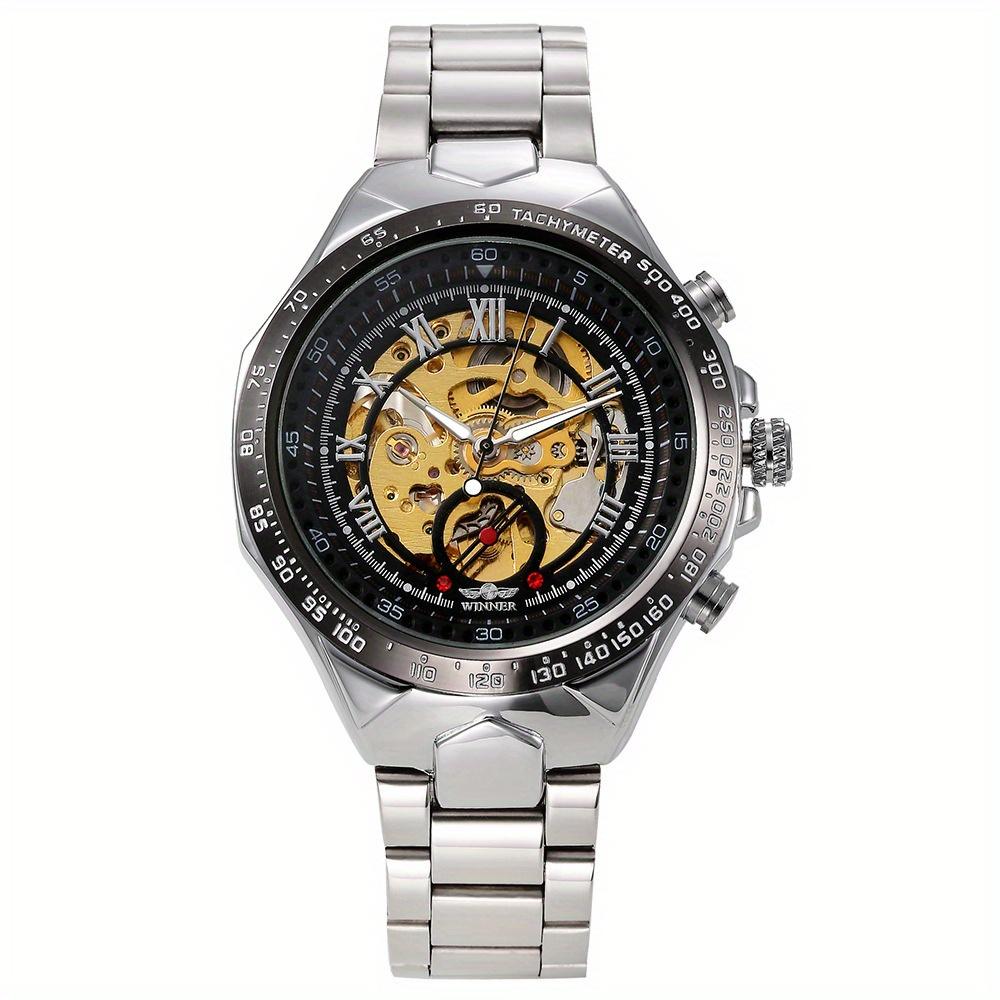 Classic Roma Dial Mechanical Watches Men Casual Sport Watches Luxury Heavy Skeleton Automatic Mechanical Wristwatches Men WINNER