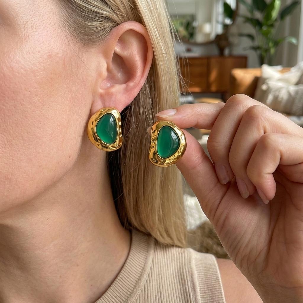 Luxury Shiny Green CZ Dangle Earrings for Women Gold Color Water Drop Cubic Zirconia Hanging Earring Party Wedding Charm Jewelry