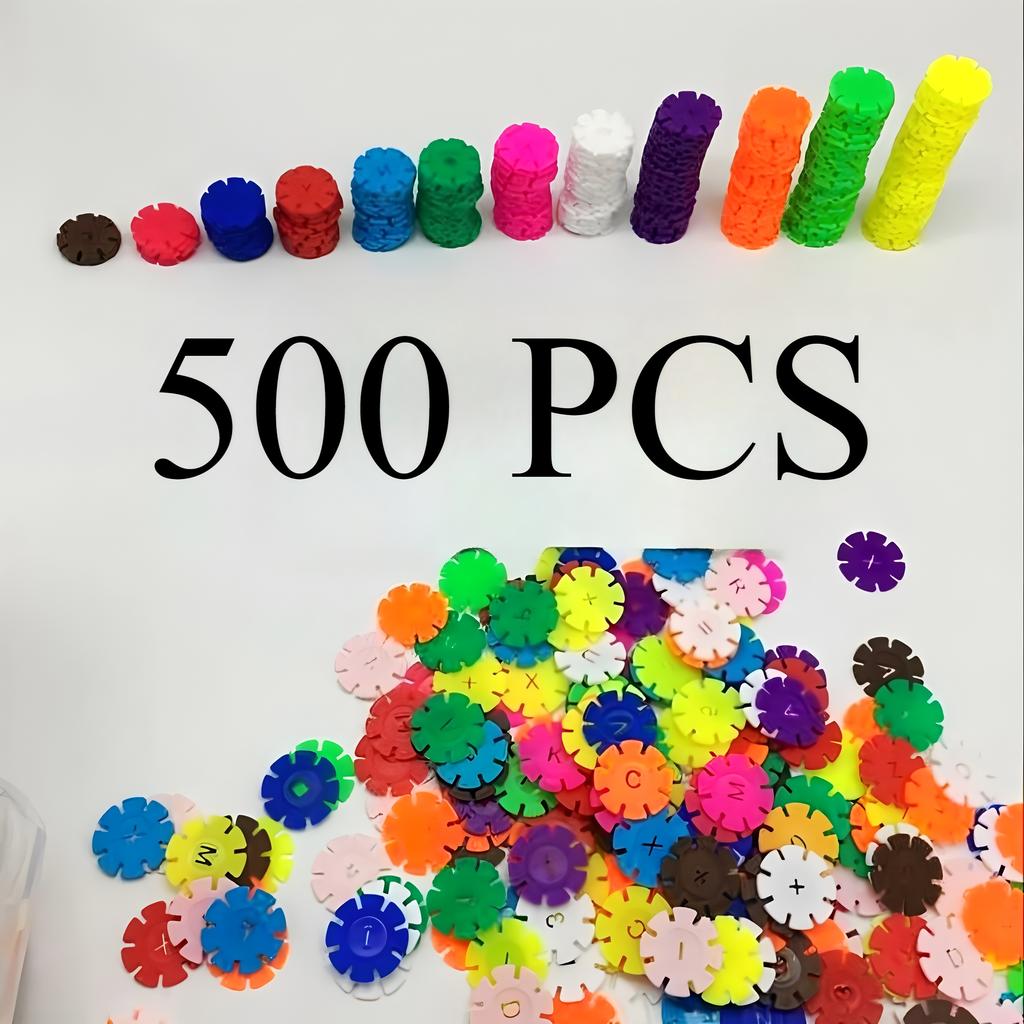 Children's early education insert bag Snowflake building block set, children's educational building blocks, children's DIY toys