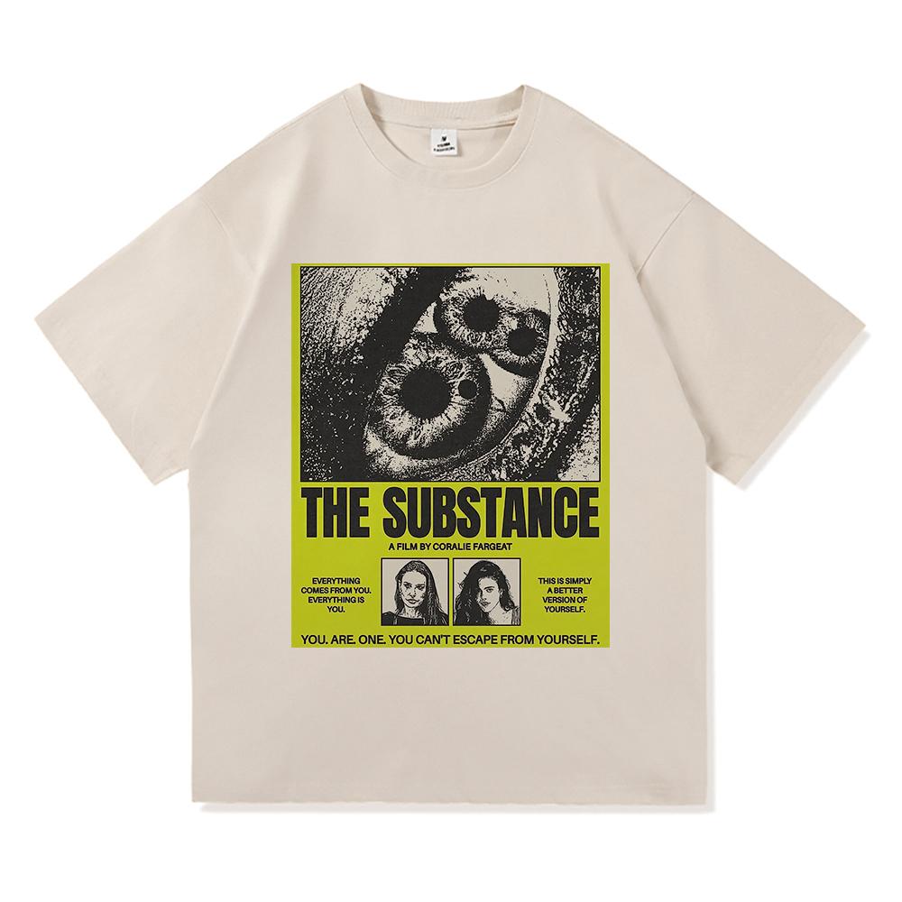 The Substance Movie 2024 T Shirts Men Harajuku Monstro Elisasue Tshirt Unisex High Quality Horror Style Vintage Cotton Tee Shirt