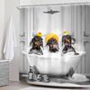 Funny Dogs Shower Curtain 72Wx72H Inch Dachshund Bathing in Bathtub Cute Animal Puppy Pet Hilarious Shower Curtain Bathroom Set
