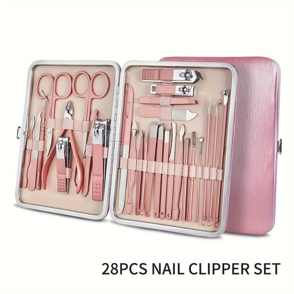 7/16/28 Pieces Nail Clippers Manicure Set Professional Manicure Set Personal Care Set Stainless Steel Travel Nail Clippers Toolkit