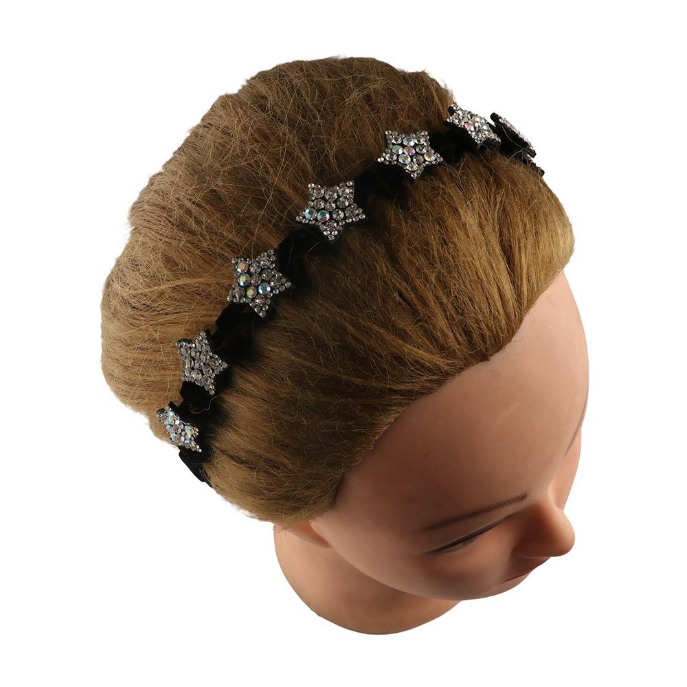 Wavy Star Headband Korean Style Butterfly Hair Band Retro Rhinestone Hair Hoop  Jewelry