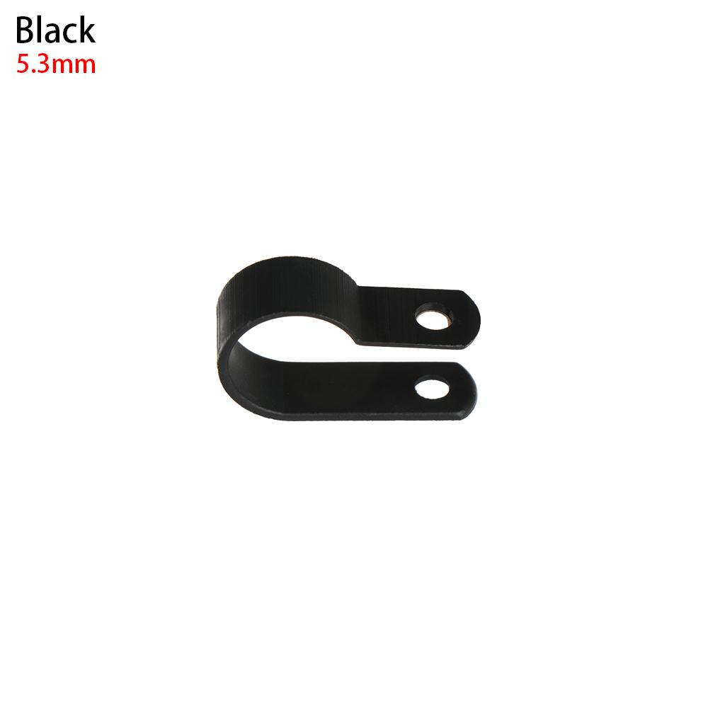 100PCS R-Type Nylon Cable Clamp Plastic P Clips Black Nylon Fasteners Cable Mounting Fix Hardware Electrical Fittings